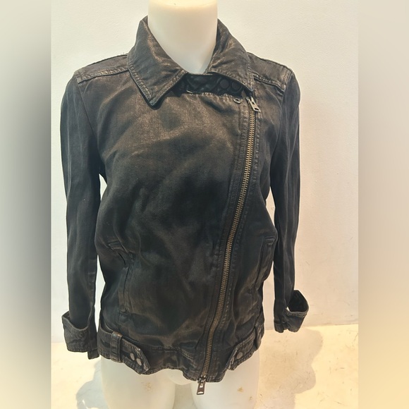 New with tags coated All Saints black jacket. Size 4 USA. So cool. - Picture 6 of 12